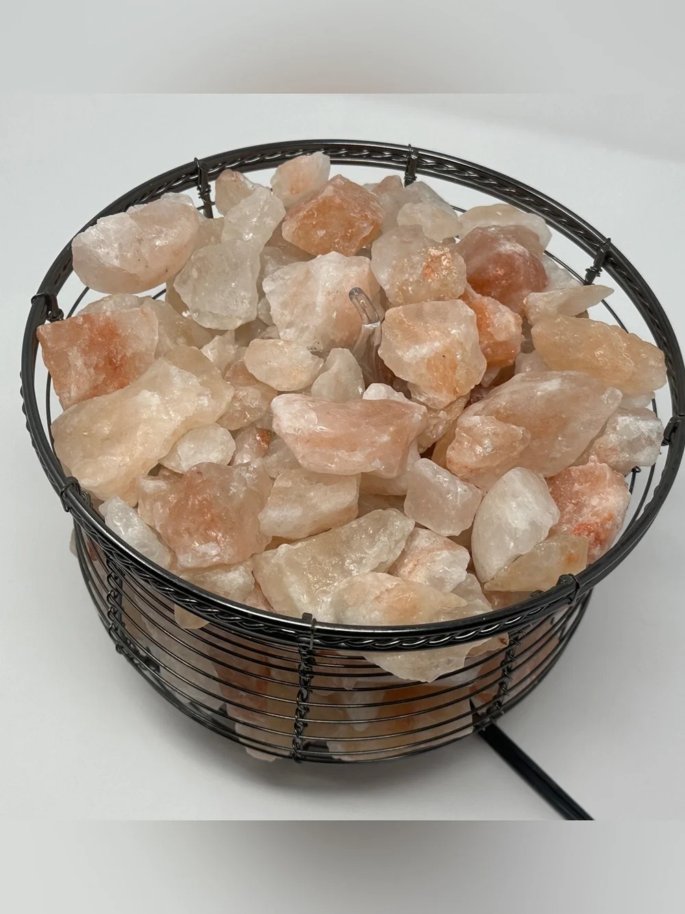 Pink Himalayan Salt Rock Table Lamp with adjustable dimmer light